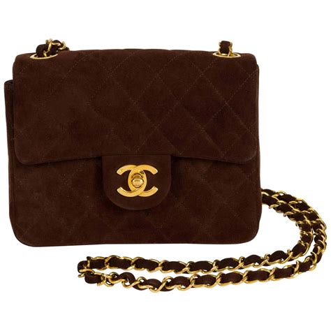 chanel black and brown bag|vintage brown suede chanel bag.